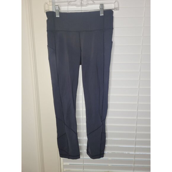 Lululemon Womens Black High-Waisted Athletic Leggings Zip Pocket  4 - Picture 1 of 5